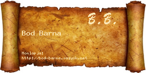 Bod Barna névjegykártya