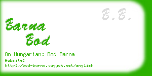 barna bod business card
